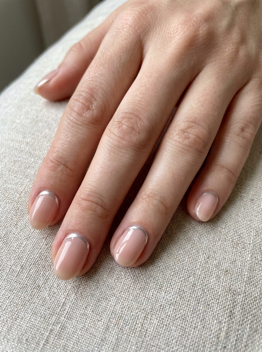 Reverse Chrome French Nails als French Chrome Nägel Inspiration 2026